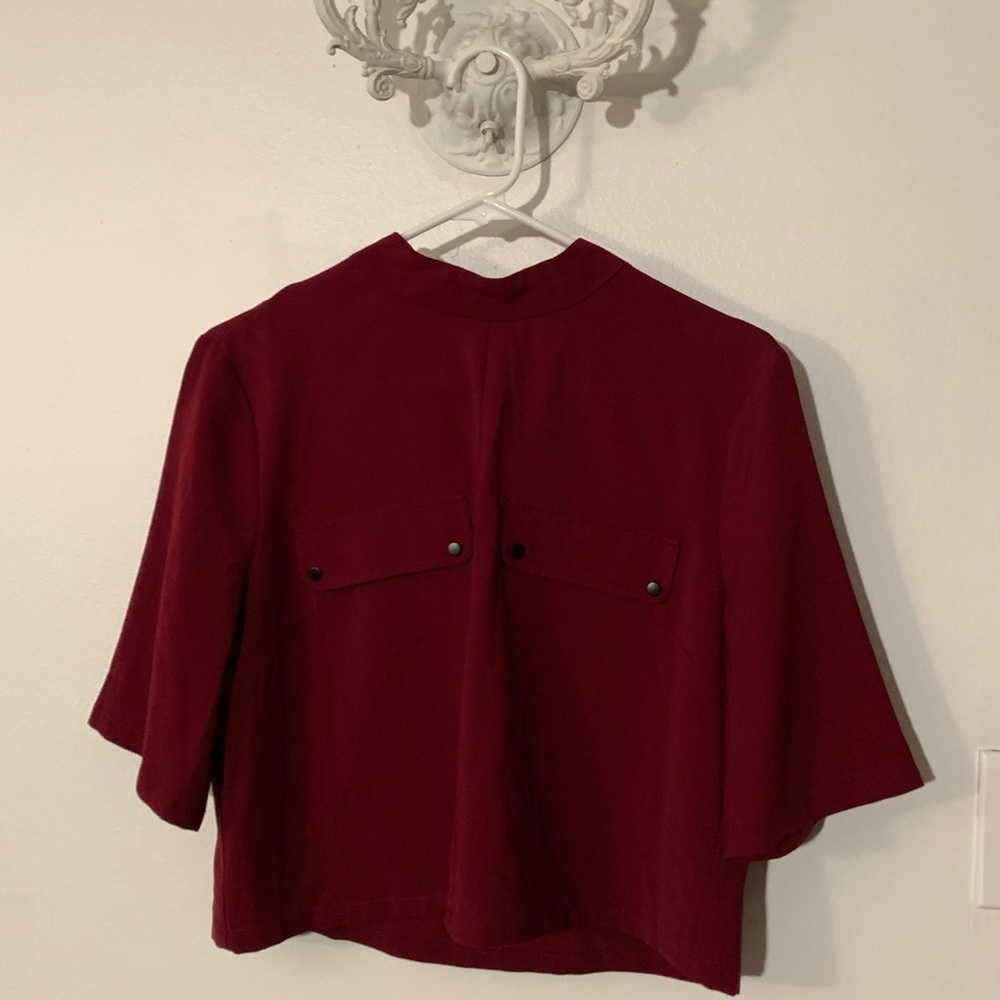 Cropped red blouse